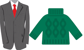 図10.ウールスーツとウールセータのイメージ