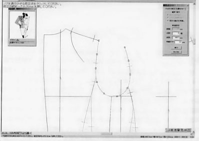 図5.CADによるパターンメーキングの例(婦人ジャケット前身頃)