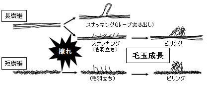 図8. スナッグとピリングの違い