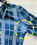 図1. ウールニットシャツ(脇部)の白化現象