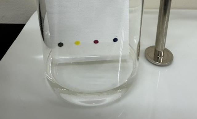 図4:水に浸したろ紙