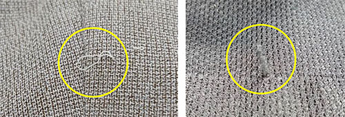 図12.合繊ニット製品のスナッグ現象